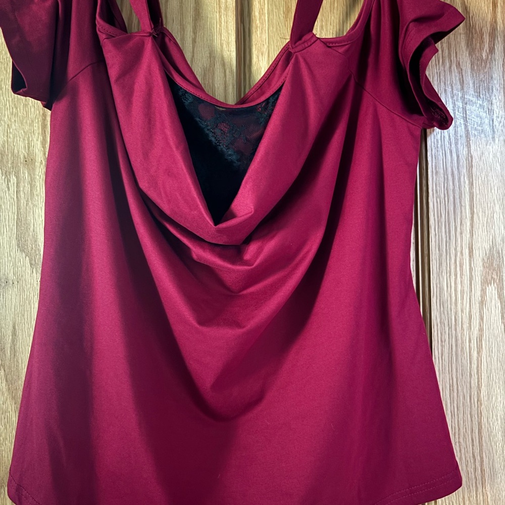 Elegant Burgundy Women's Top
